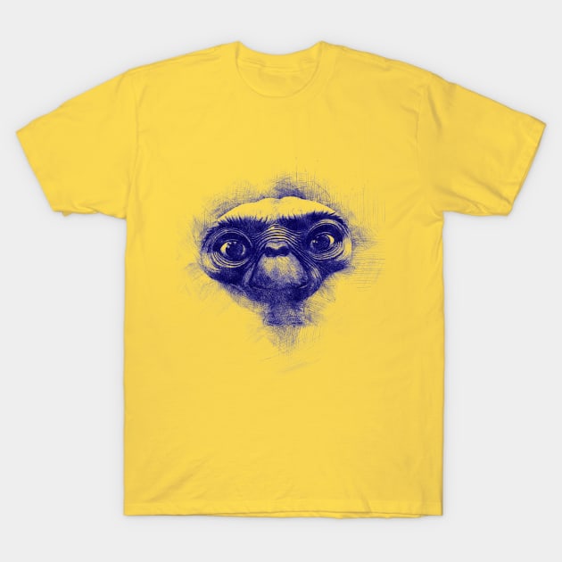 E.T. the Extra-Terrestrial - Pen Art T-Shirt by Blind Man Studio